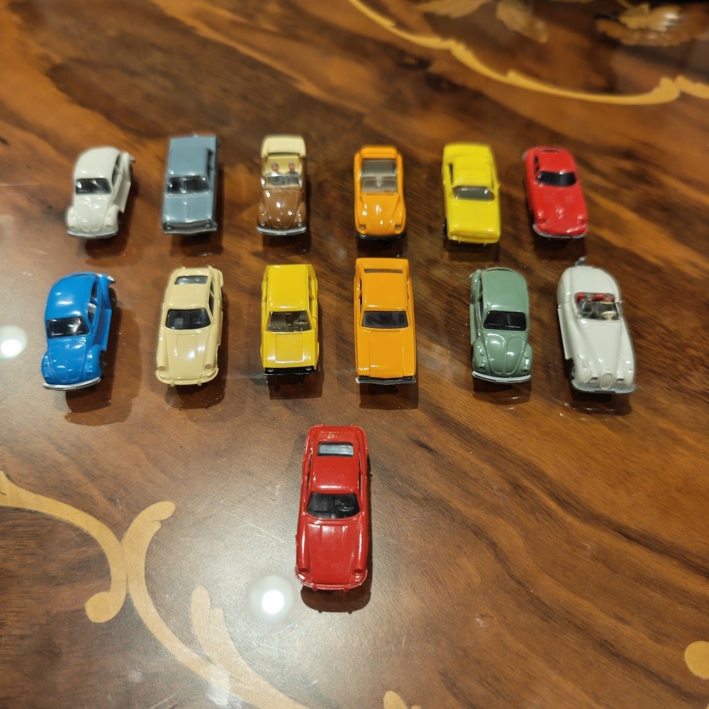 Vintage Wiking Germany HO Scale 1/87 Plastic Model Cars Lot of 13 Porsche VW
